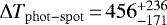 $\Delta T_{\rm{phot-spot}}\,{=}\,456^{&#x002B;236}_{-171}$