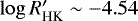 $\log R&#x0027;_{\textrm{HK}} \sim -4.54$