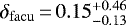 $\delta_{\rm{facu}}\,{=}\,0.15^{&#x002B;0.46}_{-0.13}$