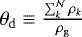 $ \theta_{\mathrm{d}} \equiv \frac{\sum_k^{\mathcal{N}}\rho_{k}}{\rho_{\mathrm{g}}}$