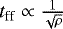 $t_{\textrm{ff}} \propto \frac{1}{\sqrt{\rho}}$