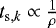 $t_{\mathrm{s},k} \propto \frac{1}{\rho}$