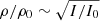$ \rho/\rho_0 \sim \sqrt{I/I_{0}} $