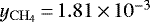 $y_{\mathrm{CH}_4}\,{=}\,1.81\,{\times}\, 10^{-3}$