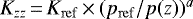 $K_{zz}\,{=}\,K_{\mathrm{ref}}\,{\times}\,(p_{\mathrm{ref}}/p(z))^a$