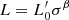 $ L=L_0^{\prime}\sigma^{\beta} $