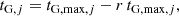 $$ \begin{aligned} t_{\mathrm{G},j} = t_{\mathrm{G,max},j} - r\,t_{\mathrm{G,max},j} , \end{aligned} $$