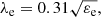 $$ \begin{aligned} \lambda _{\rm e} = 0.31 \sqrt{\varepsilon _{\rm e}}, \end{aligned} $$