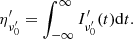 $$ \begin{aligned} \eta ^{\prime }_{\nu ^{\prime }_0} = \int ^\infty _{-\infty }I^{\prime }_{\nu ^{\prime }_0}(t)\mathrm{d}t. \end{aligned} $$