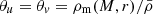 $ \theta_{u}=\theta_{v}=\rho_{\mathrm{m}}(M,r)/\bar\rho $