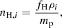 $$ \begin{aligned} n_{\mathrm{H},i}=\frac{f_{\rm H} \rho _i}{m_{\rm p}}, \end{aligned} $$