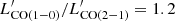 $ L^\prime_{\mathrm{CO(1-0)}} /L^\prime_{\mathrm{CO(2-1)}}=1.2 $
