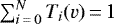 $\sum_{i\,{=}\,0}^{N}T_i(v)\,{=}\,1$