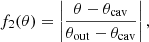 $$ \begin{aligned} f_2(\theta ) = \left| \frac{ \theta - \theta _{\rm cav} }{ \theta _{\rm out} - \theta _{\rm cav}} \right|, \end{aligned} $$