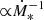 $ {\propto}\dot{M}_*^{-1} $