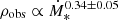 $ \rho_{\mathrm{obs}} \propto \dot{M}_*^{0.34 \pm 0.05} $