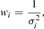 $$ \begin{aligned} { w}_i = \frac{1}{\sigma _i^2}{,} \end{aligned} $$