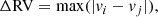 $$ \begin{aligned} \Delta \mathrm{RV} = \mathrm{max}(|{ v}_i - { v}_j|), \end{aligned} $$