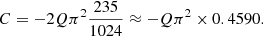 $$ \begin{aligned} C = -2Q\pi ^2 \frac{235}{1024} \approx -Q\pi ^2 \times 0.4590 . \end{aligned} $$