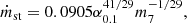 $$ \begin{aligned} \dot{m}_{\rm st} = 0.0905 \alpha _{0.1}^{41/29} m_7^{-1/29}, \end{aligned} $$