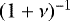 $(1&#x002B;{\nu})^{-1}$