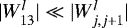$|W_{13}^l|\ll |W_{j,j&#x002B;1}^l|$