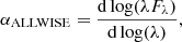 $$ \begin{aligned} \alpha _{\rm ALLWISE} = \frac{\mathrm{d} \log (\lambda F_{\lambda })}{\mathrm{d} \log (\lambda )}, \end{aligned} $$