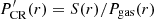 $ P^\prime_{\rm CR}(r) = S(r)/P_{\rm gas}(r) $