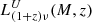 $ L^U_{(1+z)\nu}(M,z) $