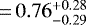 $\,{=}\,0.76^{&#x002B;0.28}_{-0.29}$