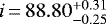 $i\,{=}\,88.80_{-0.25}^{&#x002B;0.31}$