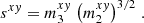 $$ \begin{aligned} s^{xy} = m_3^{xy} \left. \left( m_2^{xy} \right)^{3/2}\right. . \end{aligned} $$
