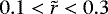 $0.1<\tilde{r}<0.3$