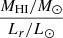 $ \frac{M_{\mathrm{HI}}/M_{\odot}}{ L_{r}/L_{\odot}} $