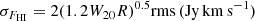 $$ \begin{aligned} \sigma _{F_{\rm HI}} = 2(1.2W_{20}R)^{0.5}\mathrm{rms}\,(\mathrm{Jy}\,\mathrm{km}\,\mathrm{s}^{-1}) \end{aligned} $$