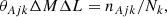 $$ \begin{aligned} \theta _{Ajk} \Delta M \Delta L = n_{Ajk}/N_k, \end{aligned} $$