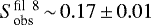 $S_{\textrm{obs}}^{\textrm{fil\, 8}}\,{\sim}\,0.17\,{\pm}\,0.01$