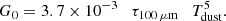 $$ \begin{aligned} G_0 = 3.7 \times 10^{-3} \quad \tau _{100\,\mu \mathrm{m}} \quad T_{\rm dust}^5. \end{aligned} $$