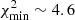$ \chi^2_{\min} \sim 4.6 $