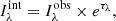 $$ \begin{aligned} I^\mathrm{int}_{\lambda } = I^\mathrm{obs}_{\lambda } \times e^{\tau _{\lambda }}, \end{aligned} $$