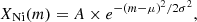 $$ \begin{aligned} X_{\rm {Ni}}(m) = A \times e^{ -(m - \mu )^2 /{2\sigma ^2}}, \end{aligned} $$