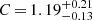 $ C\,{=}\,1.19^{+0.21}_{-0.13} $