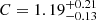 $ C=1.19^{+0.21}_{-0.13} $