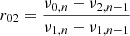$$ \begin{aligned} r_{02}=\frac{\nu _{0,n}-\nu _{2,n-1}}{\nu _{1,n}-\nu _{1,n-1}} \end{aligned} $$