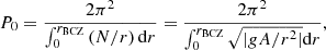 $$ \begin{aligned} P_{0}=\frac{2 \pi ^{2}}{\int _{0}^{r_{\mathrm{BCZ}}} \left( N/r\right) \mathrm{d}r}=\frac{2 \pi ^{2}}{\int _{0}^{r_{\mathrm{BCZ}}} \sqrt{\vert gA/r^{2}\vert } \mathrm{d}r}, \end{aligned} $$