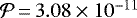 $\mathcal{P}\,{=}\,{3.08\times10^{-11}}$