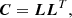$$ \begin{aligned} \boldsymbol{C} = \boldsymbol{L}\boldsymbol{L}^T, \end{aligned} $$