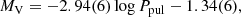 $$ \begin{aligned} M_{\rm V} = -2.94(6) \log P_{\rm pul}-1.34(6), \end{aligned} $$