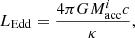 $$ \begin{aligned} L_{\rm Edd} = \frac{4\pi G M^i_{\rm acc} c }{\kappa }, \end{aligned} $$