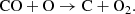 $$ \begin{aligned} \mathrm{CO} + \mathrm{O} \rightarrow \mathrm{C} + \mathrm{O}_2. \end{aligned} $$